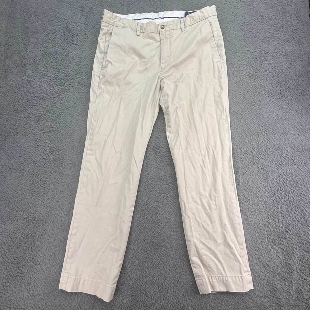 Polo Ralph Lauren Chinos Mens 35/30 Tan Khaki Stretch Straight Fit Pants
